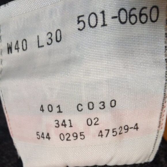 Vintage Levi's 501 Button Fly Black Denim Jeans 40x30 - Picture 9 of 9